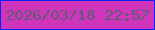 文字の大きさ：5、枠の色：0b21fc、背景の色：cf35ba、文字の色：5e5c74 無料ブログパーツのブログ時計