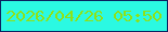 文字の大きさ：3、枠の色：0b2261、背景の色：2bf9e2、文字の色：8ee218 無料ブログパーツのブログ時計