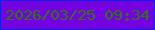 文字の大きさ：2、枠の色：0b22eb、背景の色：7503e1、文字の色：2c7809 無料ブログパーツのブログ時計