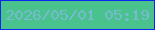 文字の大きさ：3、枠の色：0b26f3、背景の色：49c28d、文字の色：76bcd1 無料ブログパーツのブログ時計