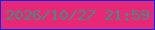文字の大きさ：3、枠の色：0b27ec、背景の色：e92778、文字の色：38927d 無料ブログパーツのブログ時計