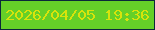 文字の大きさ：2、枠の色：0b283a、背景の色：65d028、文字の色：d8e30c 無料ブログパーツのブログ時計