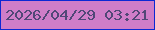 文字の大きさ：5、枠の色：0b28d4、背景の色：cf7dc8、文字の色：514777 無料ブログパーツのブログ時計