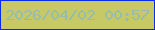 文字の大きさ：3、枠の色：0b29eb、背景の色：c6c966、文字の色：95bdaf 無料ブログパーツのブログ時計