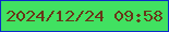 文字の大きさ：2、枠の色：0b2aca、背景の色：41e161、文字の色：693618 無料ブログパーツのブログ時計