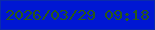 文字の大きさ：2、枠の色：0b2baa、背景の色：0017d3、文字の色：295817 無料ブログパーツのブログ時計