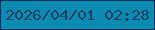 文字の大きさ：2、枠の色：0b2c54、背景の色：098bb4、文字の色：224162 無料ブログパーツのブログ時計