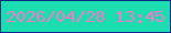 文字の大きさ：2、枠の色：0b2c84、背景の色：1cddaf、文字の色：f17ac5 無料ブログパーツのブログ時計
