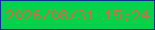 文字の大きさ：1、枠の色：0b3090、背景の色：06d249、文字の色：c27449 無料ブログパーツのブログ時計