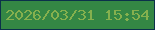 文字の大きさ：5、枠の色：0b314a、背景の色：348744、文字の色：85b04e 無料ブログパーツのブログ時計