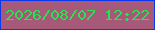 文字の大きさ：1、枠の色：0b36e9、背景の色：a65979、文字の色：28e253 無料ブログパーツのブログ時計