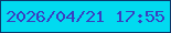 文字の大きさ：3、枠の色：0b376a、背景の色：01daf0、文字の色：393fc1 無料ブログパーツのブログ時計