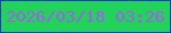文字の大きさ：1、枠の色：0b38cd、背景の色：21d459、文字の色：a05eee 無料ブログパーツのブログ時計