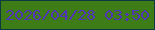 文字の大きさ：3、枠の色：0b3a43、背景の色：3e7c17、文字の色：5235b7 無料ブログパーツのブログ時計
