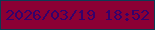 文字の大きさ：2、枠の色：0b3c54、背景の色：8b0034、文字の色：34016b 無料ブログパーツのブログ時計