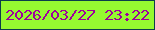 文字の大きさ：2、枠の色：0b3e4b、背景の色：95fa30、文字の色：9e009c 無料ブログパーツのブログ時計