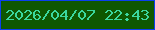 文字の大きさ：2、枠の色：0b3fee、背景の色：0e5701、文字の色：3bd79e 無料ブログパーツのブログ時計