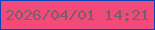 文字の大きさ：5、枠の色：0b42bd、背景の色：f24b79、文字の色：7a5d6c 無料ブログパーツのブログ時計