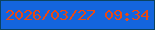 文字の大きさ：2、枠の色：0b4360、背景の色：1465dd、文字の色：ea4914 無料ブログパーツのブログ時計