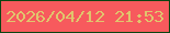 文字の大きさ：3、枠の色：0b4412、背景の色：f75a5d、文字の色：e0c56d 無料ブログパーツのブログ時計