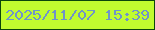 文字の大きさ：3、枠の色：0b460b、背景の色：c1fc2f、文字の色：6f94c9 無料ブログパーツのブログ時計