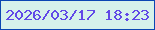 文字の大きさ：5、枠の色：0b47b3、背景の色：d6f2eb、文字の色：6149e7 無料ブログパーツのブログ時計