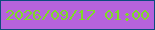 文字の大きさ：1、枠の色：0b4b7e、背景の色：b663dc、文字の色：7edb27 無料ブログパーツのブログ時計