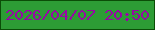 文字の大きさ：1、枠の色：0b4d07、背景の色：2d9c35、文字の色：9806a6 無料ブログパーツのブログ時計