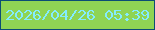 文字の大きさ：4、枠の色：0b4d75、背景の色：8fd454、文字の色：84ecff 無料ブログパーツのブログ時計