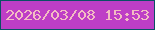文字の大きさ：2、枠の色：0b5064、背景の色：be3ec6、文字の色：f3bcc3 無料ブログパーツのブログ時計