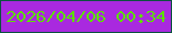 文字の大きさ：3、枠の色：0b513f、背景の色：a929df、文字の色：5ede04 無料ブログパーツのブログ時計