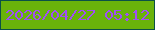 文字の大きさ：2、枠の色：0b5146、背景の色：69b30a、文字の色：a04ff6 無料ブログパーツのブログ時計