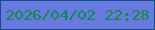 文字の大きさ：5、枠の色：0b527e、背景の色：6879e2、文字の色：0c8f3f 無料ブログパーツのブログ時計