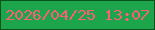 文字の大きさ：4、枠の色：0b531d、背景の色：1da54b、文字の色：f96077 無料ブログパーツのブログ時計