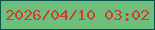 文字の大きさ：4、枠の色：0b5349、背景の色：6ebe7d、文字の色：cf3d2b 無料ブログパーツのブログ時計
