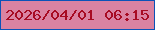 文字の大きさ：2、枠の色：0b53b8、背景の色：da83a2、文字の色：a70b23 無料ブログパーツのブログ時計