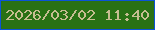 文字の大きさ：2、枠の色：0b53d7、背景の色：297114、文字の色：c6bd90 無料ブログパーツのブログ時計