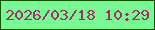 文字の大きさ：5、枠の色：0b5402、背景の色：78f994、文字の色：a13066 無料ブログパーツのブログ時計