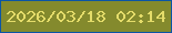 文字の大きさ：4、枠の色：0b55a5、背景の色：848a2d、文字の色：e4dc6a 無料ブログパーツのブログ時計