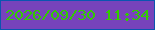 文字の大きさ：5、枠の色：0b55b0、背景の色：7743bb、文字の色：32cb00 無料ブログパーツのブログ時計