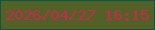 文字の大きさ：5、枠の色：0b5646、背景の色：546126、文字の色：c72a51 無料ブログパーツのブログ時計