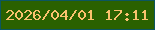 文字の大きさ：2、枠の色：0b5660、背景の色：2a6100、文字の色：fac26e 無料ブログパーツのブログ時計