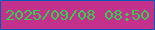 文字の大きさ：2、枠の色：0b57b5、背景の色：c4318c、文字の色：32cf52 無料ブログパーツのブログ時計
