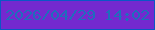 文字の大きさ：4、枠の色：0b57c6、背景の色：7429cf、文字の色：1f6dbc 無料ブログパーツのブログ時計