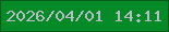 文字の大きさ：5、枠の色：0b591c、背景の色：058a28、文字の色：b9bbc5 無料ブログパーツのブログ時計