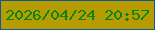 文字の大きさ：5、枠の色：0b5999、背景の色：b69c01、文字の色：068514 無料ブログパーツのブログ時計