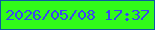 文字の大きさ：5、枠の色：0b5ba2、背景の色：31fb1a、文字の色：3945f0 無料ブログパーツのブログ時計