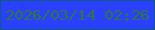 文字の大きさ：4、枠の色：0b5c7d、背景の色：2941ff、文字の色：33763b 無料ブログパーツのブログ時計