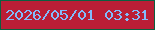 文字の大きさ：5、枠の色：0b5f40、背景の色：bb1e36、文字の色：82bcfc 無料ブログパーツのブログ時計