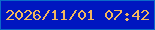 文字の大きさ：5、枠の色：0b6ac8、背景の色：0016c0、文字の色：f2b65e 無料ブログパーツのブログ時計